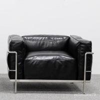 ราคา โซฟากระเป๋าสไตล์วินเทจขนเป็ดโซฟาห้องนั่งเล่นอพาร์ตเมนต์ขนาดเล็กหนังแท้โซฟาสามที่นั่ง Z0CM (42256884379)