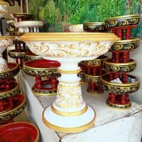 ราคา พานเจ้านาง พานไม้ ทำสีขาว เพ้นท์ลายสีทอง (มี 8-14 นิ้ว ให้เลือก) สวยแบบล้านนาโบราณ ใช้งานได้อเนกประสงค์ (16123050154)