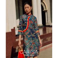 ราคา [4419] เดรสกี่เพ้าแบบใหม่ งานผ้าไหมสังเคราะห์พิมพ์ลายใส่สบายมาก ไม่ร้อนไม่คันเลย ทรงสวย สีสันสดใส (28121352063)