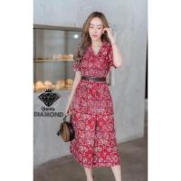 ราคา เดรสลายVersace สีสวยๆๆ มาพร้อมเข็มขัด ทรงสวย (14189729234)