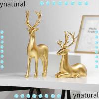 ราคา YNATURAL ตุ๊กตากวางเรนเดียร์คริสต์มาส 2 ชิ้น, นั่งยืนกวางเรซิ่นประติมากรรมกวาง, ตุ๊กตาขนาดเล็กรูปปั้นกวางงานรื่นเริง (42024355753)