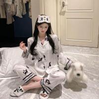 ราคา ชุดพักผ่อนผ้าไหมน้ำแข็งสำหรับผู้หญิง แบบแขนยาว สไตล์คล้าย Chanel สำหรับฤดูใบไม้ผลิและฤดูใบไม้ร่วง (50304066298)