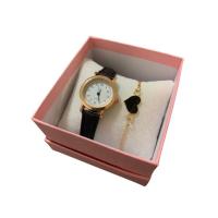 ราคา N2Pชุดเซตนาฬิกาข้อมือสายหนัง+สร้อยข้อมือจี้รูปหัวใจ หน้าปัดสีขาว (25104584673)