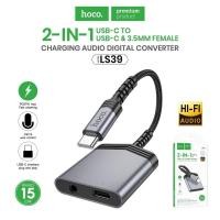 ราคา Hoco LS39 แท้100% ตัวแปลงหัวชาร์จ  Type-C to Type-C+AUX Jack3.5mm Digital Audio Converter jr_gadget (25085115966)