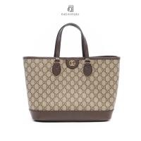 ราคา [ของแท้]GUCCI OPHIDIA TOTE BROWN GG MONOGRAM CANVAS GHW มีใบรับประกัน ตรวจสอบได้ทุกใบ ✅ (47201427788)