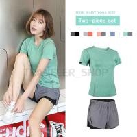 ราคา ชุดเซตออกกำลังกาย ชุดวิ่ง ระบายอากาศได้ดีมาก เสื้อ+กางเกง เซต2ชิ้น สีสันสดใสสวยมาก (4801825321)