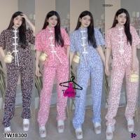 ราคา ชุดเซท เสื้อคอจีน แขนสั้น ลายดอก + กางเกงขายาว เข้าชุดสวย เสื้อผ้าแฟชั่น ตรุษจีน 18300 (25451988515)