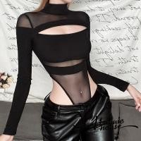 ราคา Hanie House- ชุดบอดี้สูทซีทรูคอเต่าแขนยาวสําหรับผู้หญิง (27811955140)