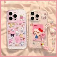 ราคา HL| เคส สำหรับ Samsung Galaxy Note 8 9 10 20 S10 Lite S20 S21 S22 S23 FE Plus Ultra Bowknot Sunglass Kitty Kuromi Bracket Clear Soft Phone Case (41111892299)