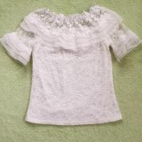 ราคา เสื้อลูกไม้สีขาว มือ2 ไม่มีตำหนิ (1575392926)