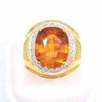 ราคา แหวนพลอยบุษราคัมจันท์ไซส์ใหญ่ 8.7 กะรัตประดับเพชรแท้ 22/0.48 กะรัต แหวนผู้ชายพลอยจันทบุรี มีใบรับปร (26517976347)