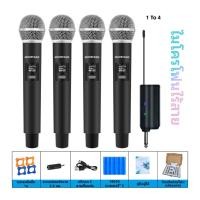 ราคา ไมโครโฟนไร้สาย คาราโอเกะไร้สายสำหรับ 4 คน 4 ไมโครโฟน UHF Mic Wireless (24523802908)
