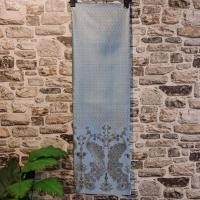 ราคา ผ้าฝ้าย (ผ้าไทย ผ้าซิ่น ผ้าถุง) ผ้าทอทั้งผืน ลายดอกนกยูง สีฟ้า (52253475837)