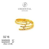 ราคา OJ GOLD แหวนทองแท้ นน. ครึ่งสลึง 96.5% 1.9 กรัม ขายได้ จำนำได้ มีใบรับประกัน แหวนทอง (9593892679)