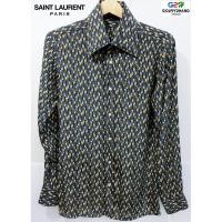 ราคา Saint Laurent Paris แท้ เสื้อเชิ๊ตแขนยาวลายวินเทส (1513305352)