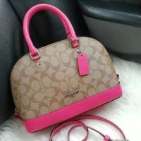 ราคา กระเป๋า COACH ทรง โดมมินิ ขอบสีชมพูลาย C (789905726)