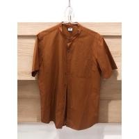 ราคา Uniqlo [Used] เสื้อเชิ้ต ผ้าคอตตอนคอจีนแขนสั้น สีส้มอิฐ ไซซ์ S (26821313166)