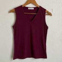 ราคา เสื้อกล้าม/เสื้อแขนกุด สีแดงเลือดนก แบรนด์ Christian Aujard แท้ Size S-M (29974581085)