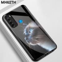 ราคา เคสสำหรับ Xiaomi Redmi Note 8 Note 8T Note 8 Pro เคสโทรศัพท์แก้วเรียบหูฟังลายแมวน่ารัก (26542686565)