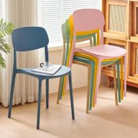 ราคา Magic เก้าอี้กินข้าว ทำความสะอาดง่าย เก้าอี้ สไตล์เรียบง่าย เก้าอี้พลาสติกมีพนักพิง สีดำ/สีขาว/สีเหลือง วางซ้อนกันได้ (27927256189)