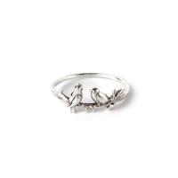 ราคา Jewelry by Crimson | แหวนคู่ Couple Bird Ring เงิน 925 Sterling Silver Handmade สูง 0.8 cm ไซส์ US 6.8 สีเงิน (40127657262)