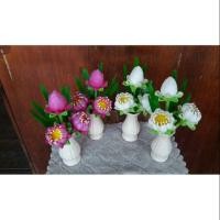ราคา ดอกไม้ดินปั้น ดอกบัวหลวงปั้นดิน ขนาดกว้าง 4" สูง 6" เหมาะกับวางบนหิ้งพระ (3536408904)