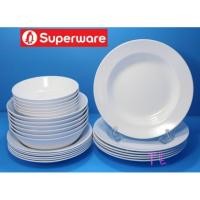 ราคา ซุปเปอร์แวร์ ชุด24ชิ้น สีขาวกลม ซุปเปอร์แวร์เกรดA (1392619611)