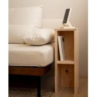 ราคา โต๊ะข้างเตียงทรงสูงไม้สนสองชั้น (25408475650)