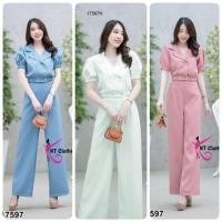 ราคา ชุดเซท (มีหลายสี) เสื้อครอป คอปกสูท แขนสั้น + กางเกงขายาว เข้าขุดสวย ชุดทำงาน ชุดออกงาน เสื้อผ้าแฟชั่น 17597 (18745770266)
