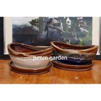 ราคา กระถางเซรามิก กระถางเซรามิค กระถางต้นไม้ กระถางสวนถาด กระถางบอนไซ (คละสี) (6003509280)