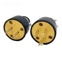 ราคา ปลั๊กไฟ ปลั๊กยาง ปลั๊กเสียบ ตัวผู้ พร้อมแคล้มรัด ทองเหลืองแท้ มีแบบ 2 ขา และ 3 ขา (47454779329)