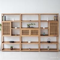 ราคา ตู้โชว์ ตู้โชว์ ชั้นวางสไตล์จีนใหม่ ชั้นวางชั้นวางหนังสือไม้เนื้อแข็ง ชั้นวาง Bogu เก่า Elm ชา Duobaoge HTRA (51351495583)