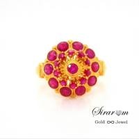 ราคา แหวนพลอยแดงทับทิม ( ทรงฉัตร) แหวนพลอยแดงทับทิมพม่า สีแดงสวย (7740069475)