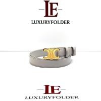 ราคา Celine Medium Triomphe Belt In Taurillon Leather 45AK93A01 (2.5 CM.) สี Gray ของแท้ 100% (29293189096)