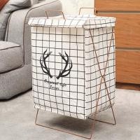 ราคา [พร้อมขาตั้งเหล็ก] ตะกร้าผ้า ตะกร้าใส่เสื้อผ้าใช้แล้ว ตะกร้าพับได้ กันน้ำ 10ลาย มีขาตั้ง จัดเก็บเสื้อผ้า ++พร้อมส่ง++ (52801149526)