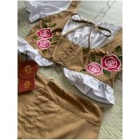 ราคา ชุดเซตงานปักเสื้อ+กระโปรงป้าย S-MQUEENป้ายห้อย (27756639529)