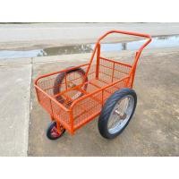 ราคา (รุ่นตะแกรง2ชั้น+ล้อมือสอง14นิ้ว)รถเข็น3ล้อมือหนึ่ง! โครงเหล็กสีส้ม (ขนาด6ปี๊บ 50x80cm)-คันเล็กสุด(ล้อหน้าแม็กซ์ ยางตัน) (29407053227)