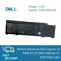 ราคา Dell Battery Notebook แบตเตอรี่ Dell Inspiron 14 5490 G3 15 3500 3590 G5 15 5500 5505 266J9 เกรด Original ส่งฟรี ประกัน (42456016009)