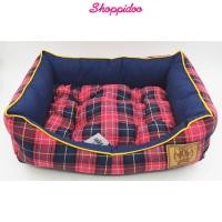 ราคา Puppe' ที่นอนโซฟา PFE172 สำหรับสุนัขและแมว ลายสก็อต ทรงเหลี่ยม สวย เบาะในถอดได้ (4760282070)