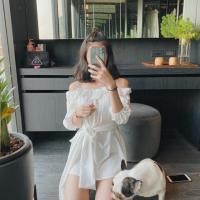 ราคา เสื้อปาดไหล่สีขาว+เชือกผูก (4538405939)