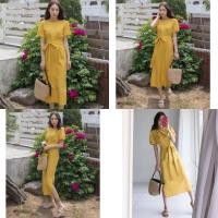 ราคา เดรสสีพื้น ผ้าคอตตอนญี่ปุ่น สีน้ำตาล (1283185468)