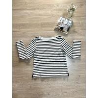 ราคา เสื้อแขนยาวคอปาดแบรนด์ Uniqlo ลายทางสีดำ-ขาว size-S (21379009646)