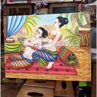 ราคา ภาพวาด กรอบรูป วินเทจ ภาพเพ้นท์ 60x80 cm 2แบบ สวย ภาพนวดไทย นวดสุขภาพ สไตล์ล้านนา แขวนผนัง (27255189825)