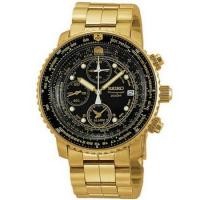 ราคา Seiko Flight Alarm Chronograph Pilots นาฬิกาข้อมือชาย Model SNA414P1 (578550601)