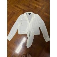 ราคา เสื้อเชิ้ตผ้าชีฟองแบรนด์FOREVER 21สีขาว (22478190657)