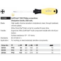 ราคา ไขควงตอก Wiha SoftFinish ESD ไขควงปากแฉก PH1/PH2 ป้องกันไฟฟ้าสถิตย์ Anti-Static (เลือกขนาด) (Made In Germany) (25272514597)