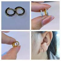ราคา ต่างหูห่วงทอง "ฝังเพชร" งานมือหนึ่ง ทองแท้-เพชรแท้ 100% (24610307357)