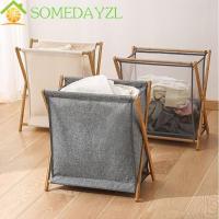 ราคา SOMEDAYZL ตะกร้าซักผ้า, พับผ้าฝ้ายผ้าลินินเสื้อผ้าญี่ปุ่น Hamper, สะดวกไม้ไผ่ Bracket Double Handle ประหยัดพื้นที่เสื้อผ้าสกปรก Organizer เสื้อผ้าสกปรก (46955394599)