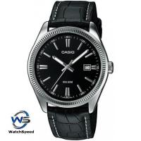 ราคา Casio MTP-1302L-1A นาฬิกาข้อมือผู้ชายสายหนังหน้าปัดสีดํา (25343976856)