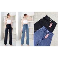 ราคา กางเกงยีนส์ ขายาว ทรงกระบอก เอวสูง กระดุม​2​เม็ด​ ป้ายChuu -5 kg jeans ส่งฟรี (22705136495)